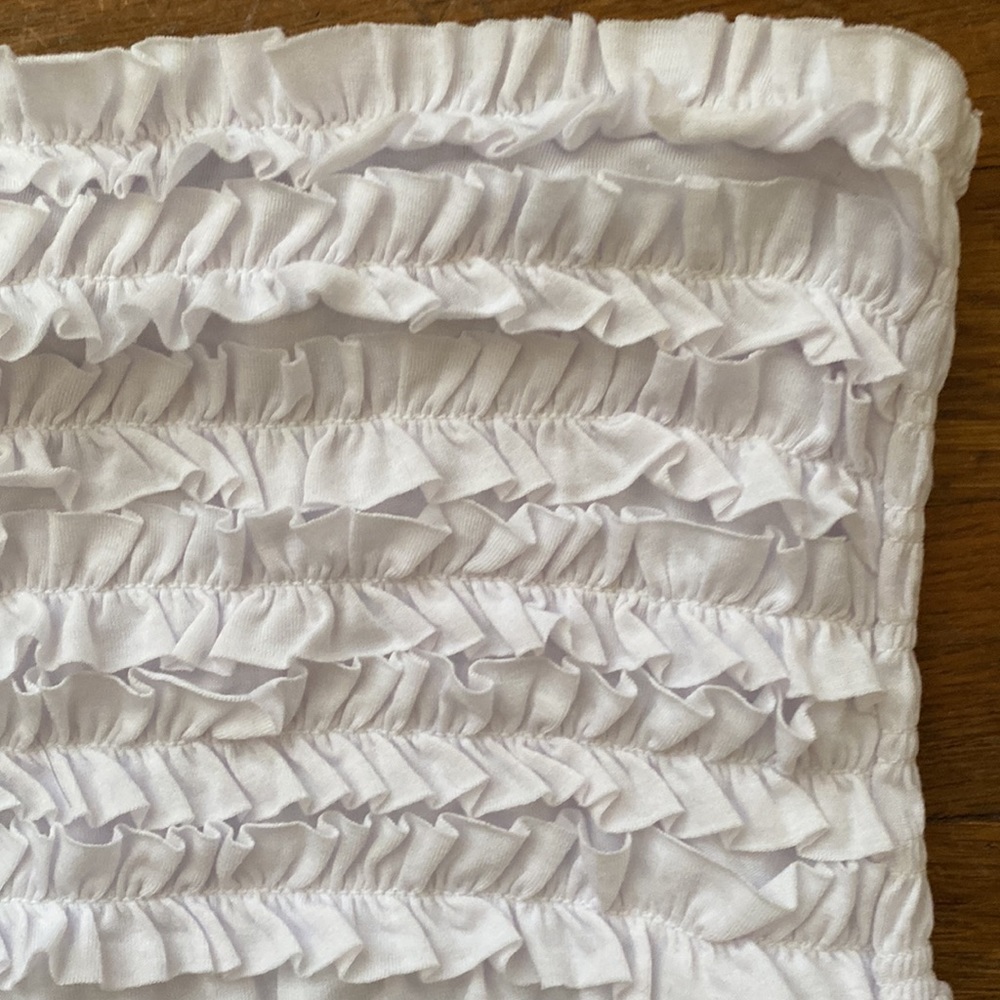 Shirted strapless swim cover-up size XL, white